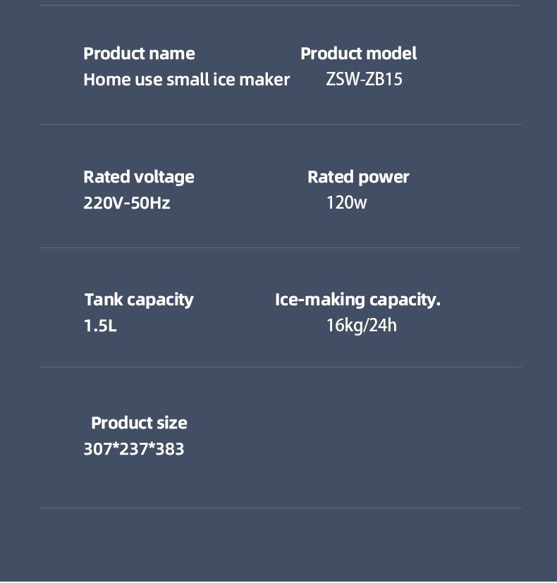 HOMTTO 16kg/24Hr Cube Ice Maker - 12 Cubes in 14 Mins, 1.5L, Touchscreen