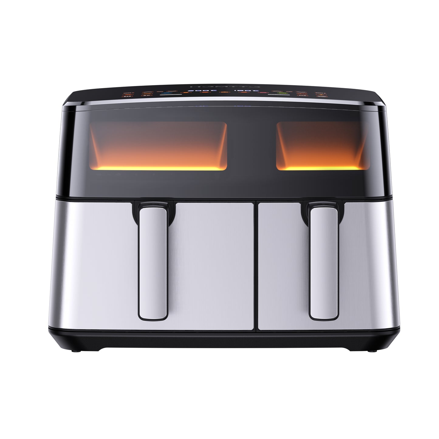 HOMTTO Visible Window Stainless Steel Dual Air Fryer - 9.5L