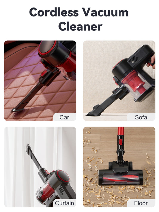100W Cordless Upright Vacuum Cleaner - 12Kpa Suction, LED Headlight