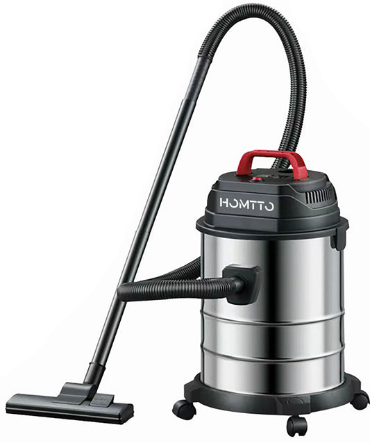 HOMTTO Wet Dry Vacuum 20L Stainless Steel 1500W Blower Function