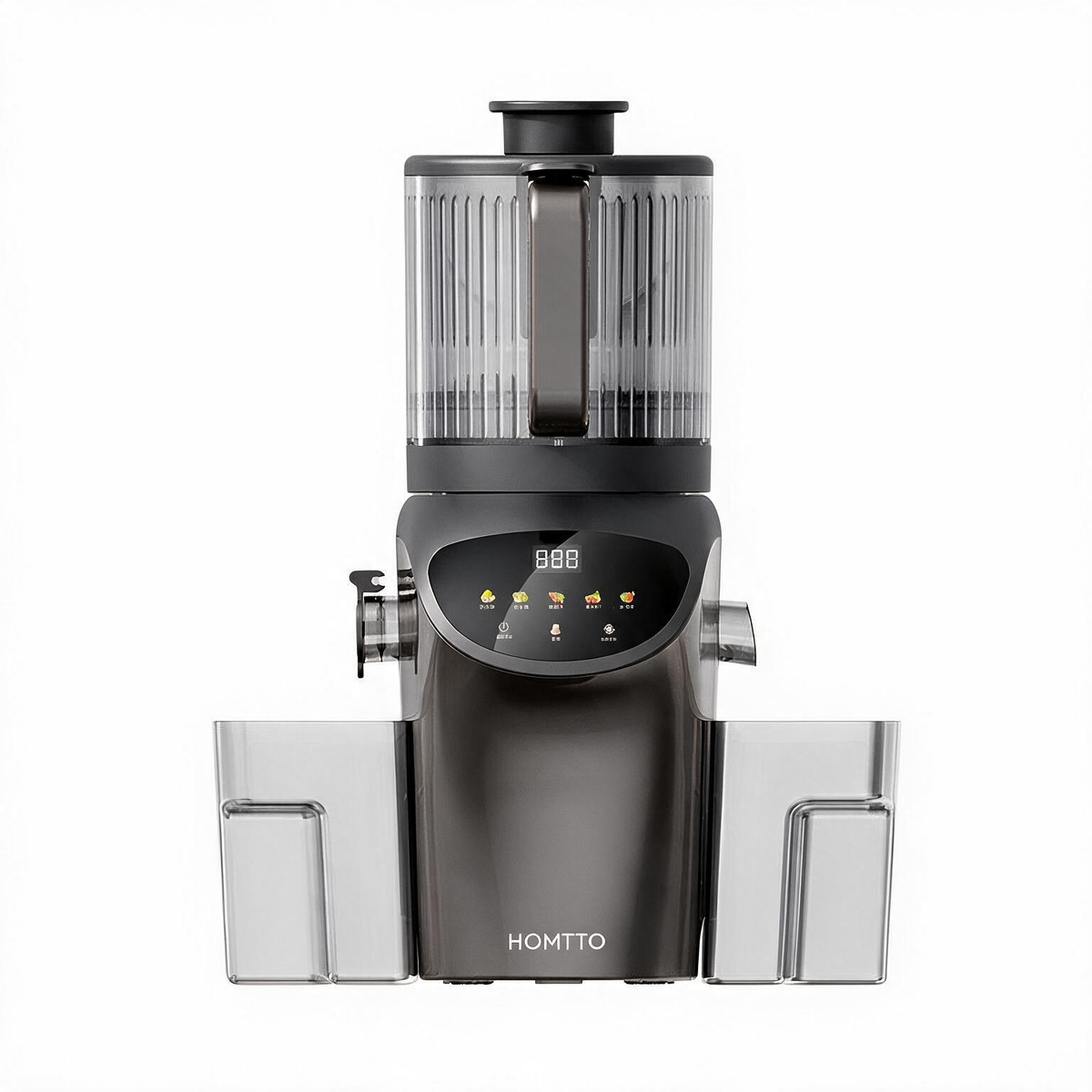 HOMTTO Cold Press Slow Juicer,156mm Feed Chute,Quiet 60dB Juice Extractor
