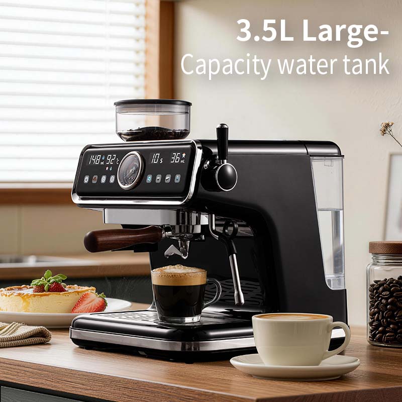 HOMTTO Semi Auto Espresso Machine Smart Touch Coffee Grinder Milk Frother