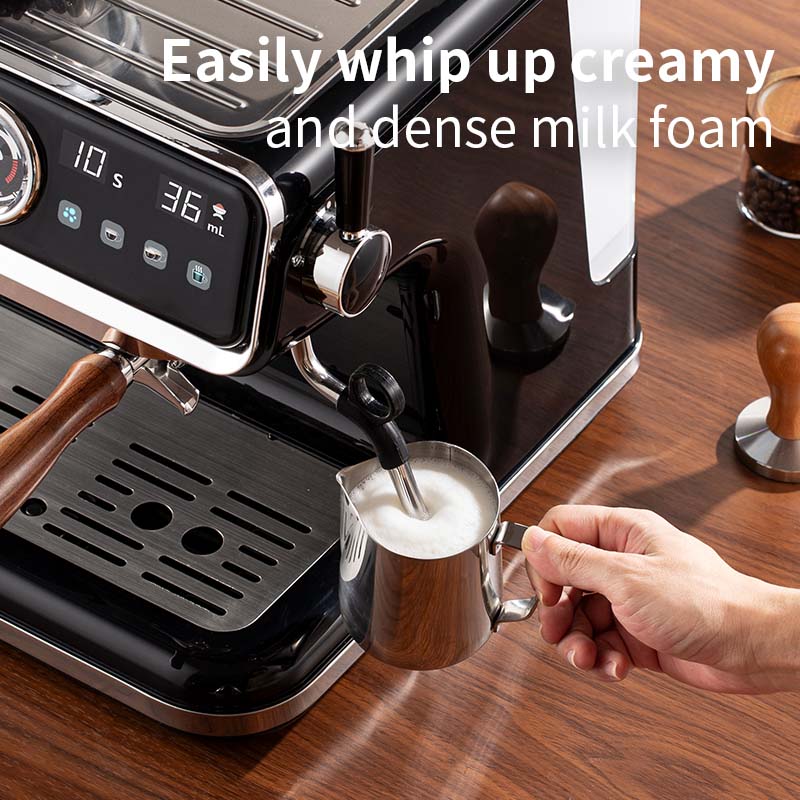 HOMTTO Semi Auto Espresso Machine Smart Touch Coffee Grinder Milk Frother