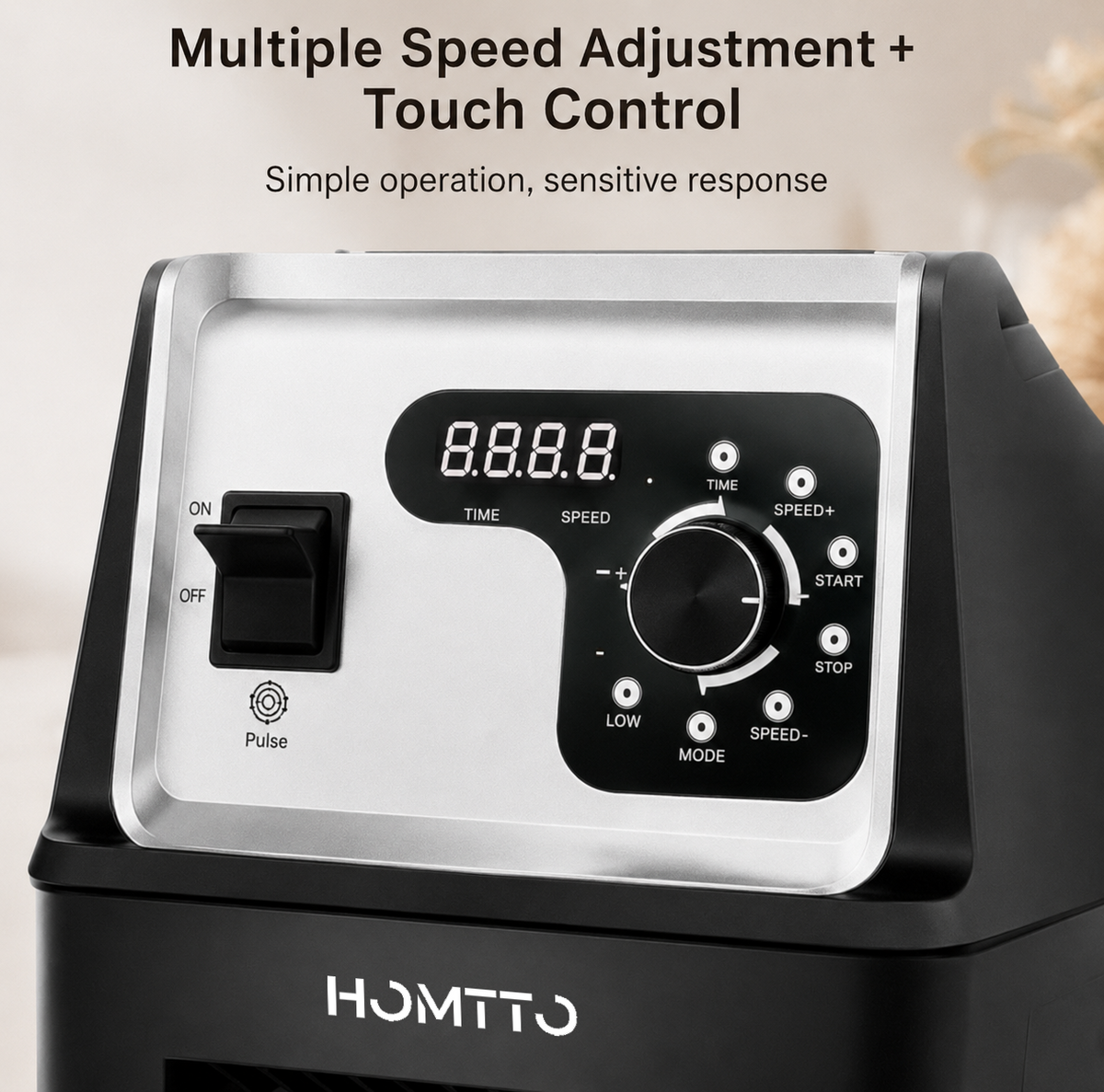 HOMTTO Smart Soft-Start Anti-Splash Blender 1200W with Dual Cups - 2.5L