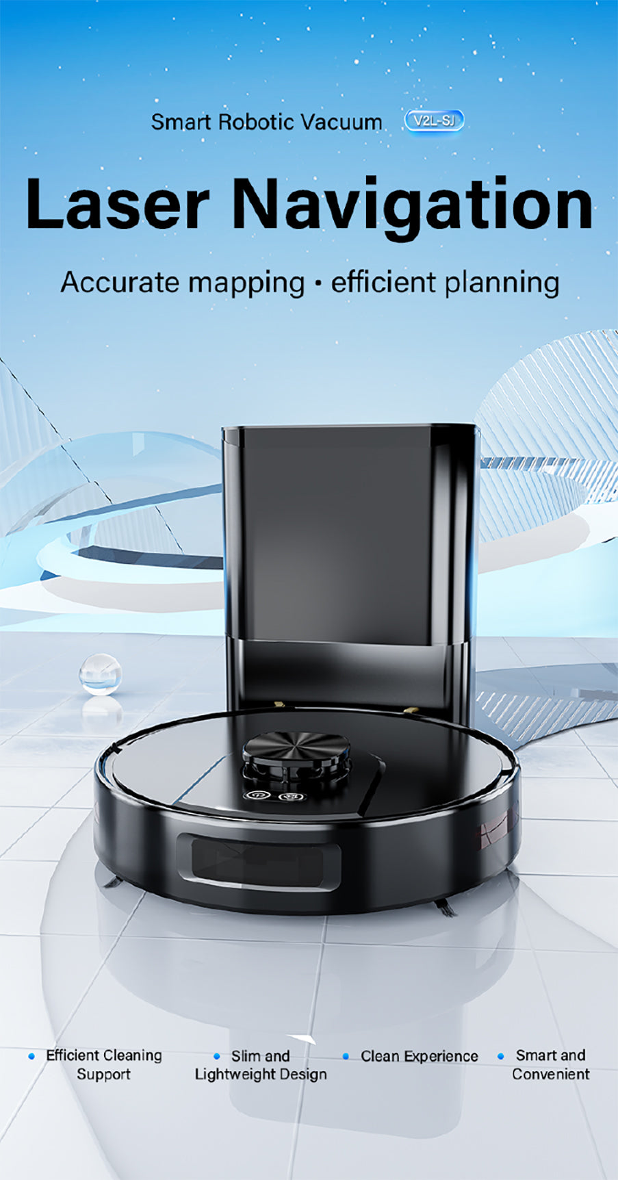 HOMTTO Robot Vacuum Cleaner LiDAR Self-Empty Tuya App Control