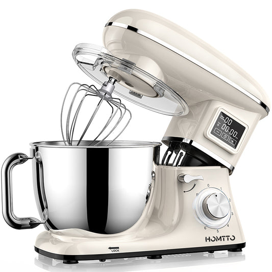 HOMTTO 1500W 3 in 1 Smart Display Stand Mixer 6.2L Stand Bowl 6-Speeds