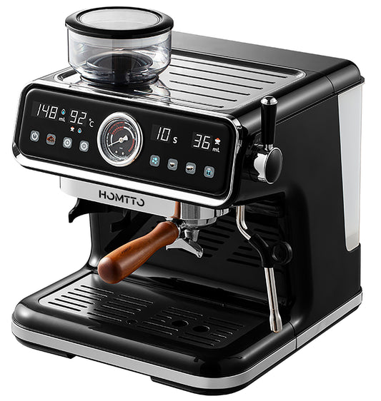 HOMTTO Semi Auto Espresso Machine Smart Touch Coffee Grinder Milk Frother