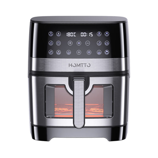 HOMTTO Visible Window Stainless Steel Air Fryer-8L