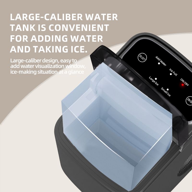 16kg/24Hr Bullet Ice Maker -6- 9 Ice Pieces in 6 -10 Mins,1.2L