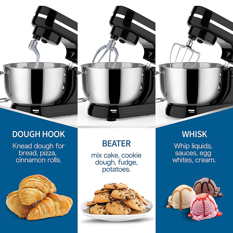 HOMTTO 1000W 4.5L Kitchen Machien Stand Mixer - 8-Speed, Bowl with Handle
