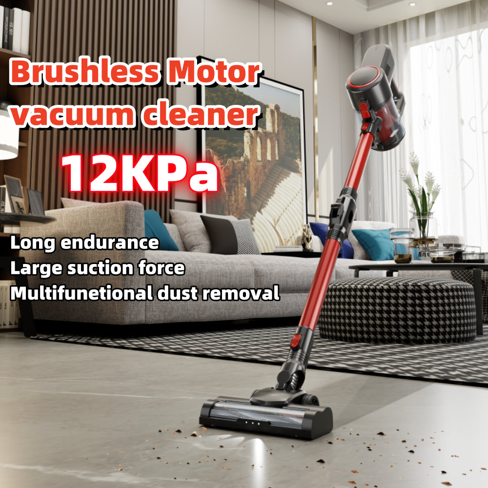 100W Cordless Upright Vacuum Cleaner - 12Kpa Suction, LED Headlight