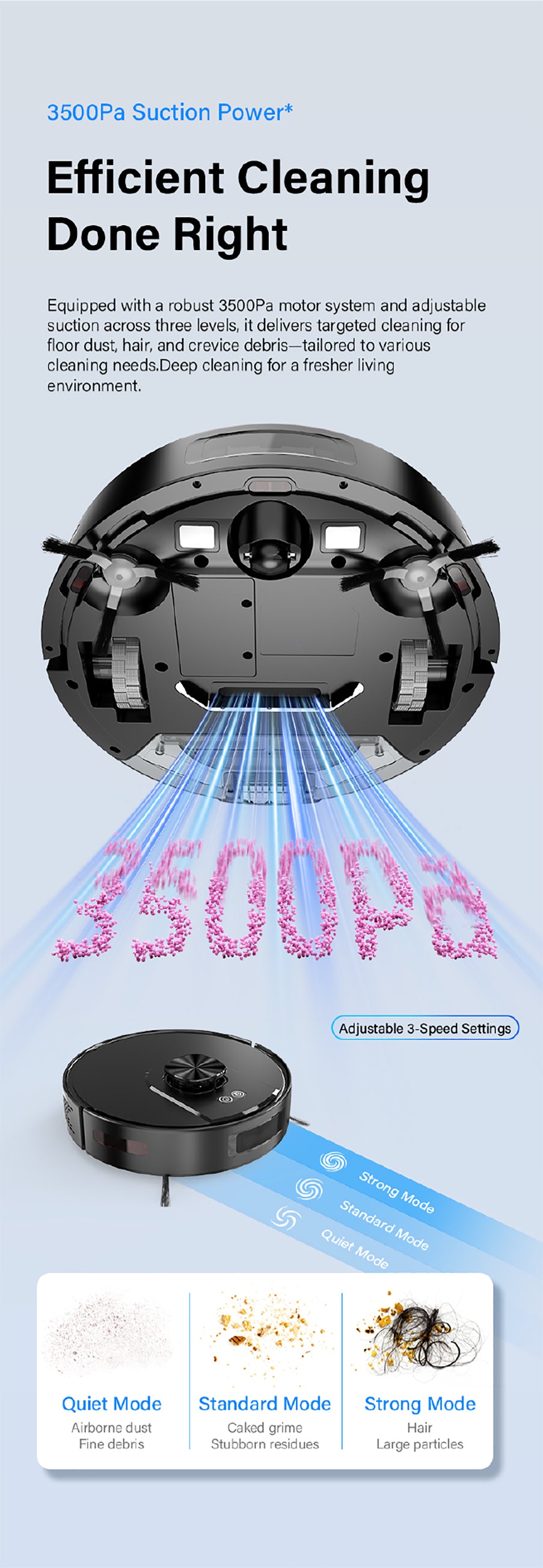 HOMTTO Robot Vacuum Cleaner LiDAR Self-Empty Tuya App Control