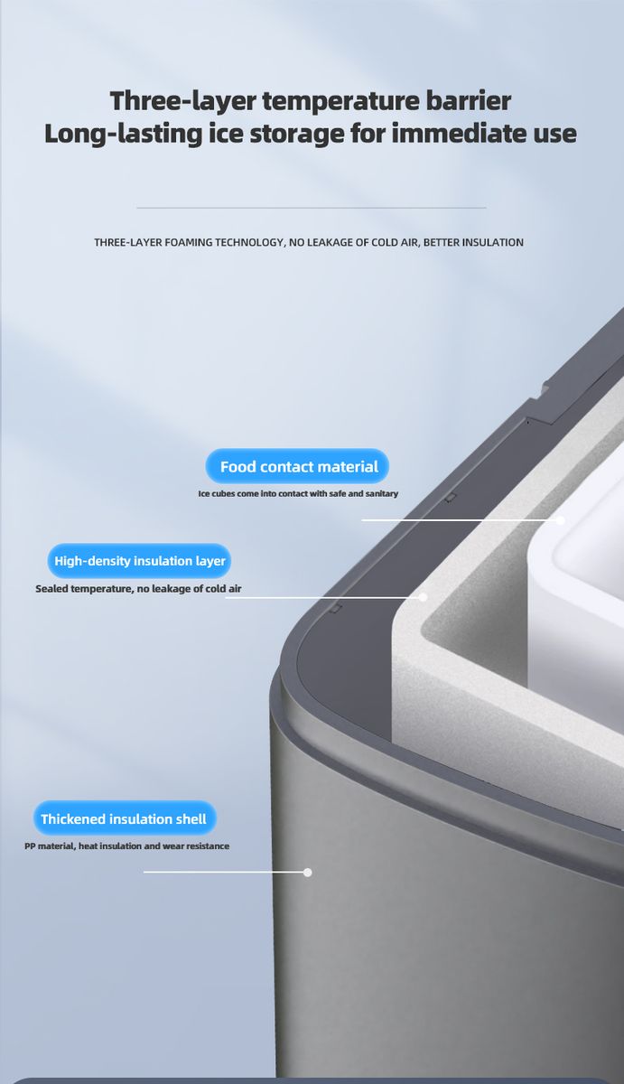 HOMTTO 16kg/24Hr Cube Ice Maker - 12 Cubes in 14 Mins, 1.5L, Touchscreen