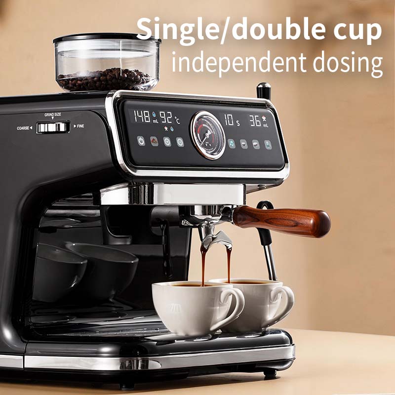 HOMTTO Semi Auto Espresso Machine Smart Touch Coffee Grinder Milk Frother