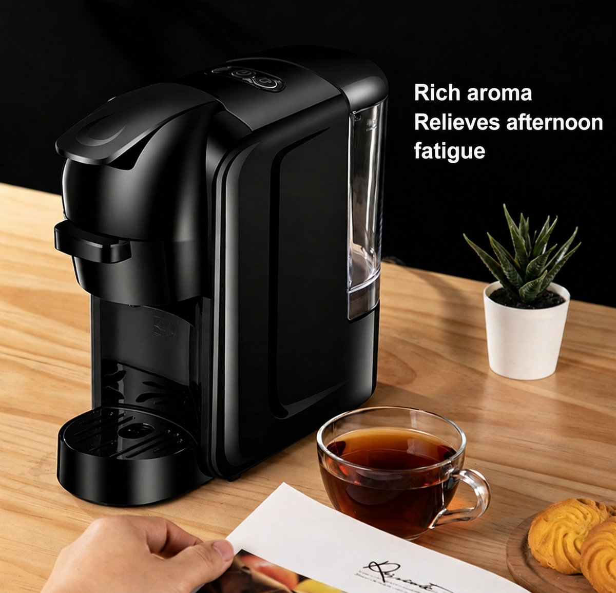 HOMTTO 3-in-1 Capsule Coffee Machine 19 Bar Espresso Maker Ground Coffee